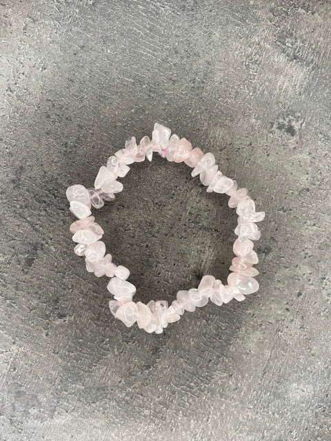 Rosenquarz - Armband aus Kristallchips