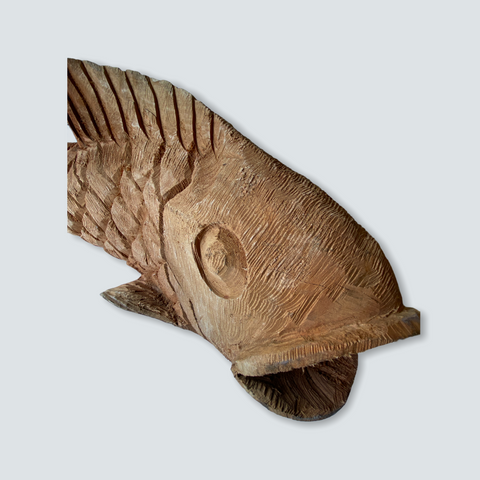 Mosambik, handgeschnitzte Fischskulptur - XL (01)