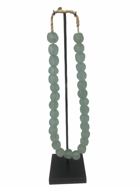 Ghana glass bead necklace - Turquoise M