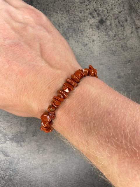 Roter Jaspis - Kristall-Chip-Armband