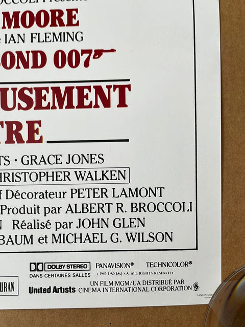 A View To A Kill - Dangereusement Votre (1985) Original French 'Petite' Cinema Poster - James Bond 007