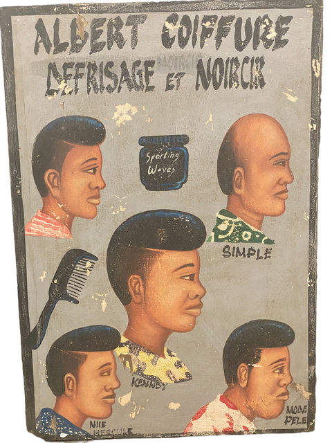 Vintage-Schilder afrikanischer Friseursalons