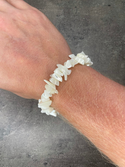 Perlmutt - Kristall-Chip-Armband
