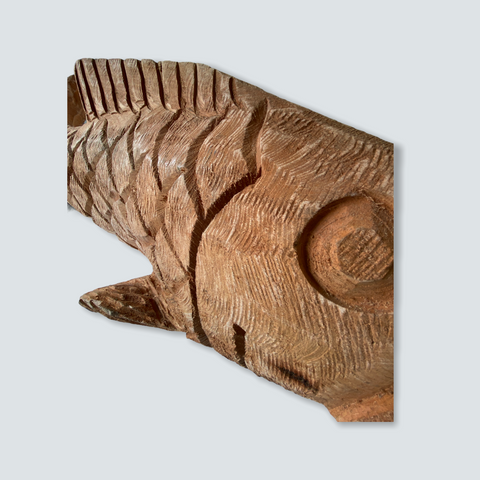 Mozambique hand carved Fish sculpture - L (02)