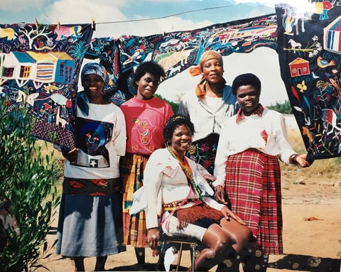 Mapula-Stickkissen 50x50 - Südafrika