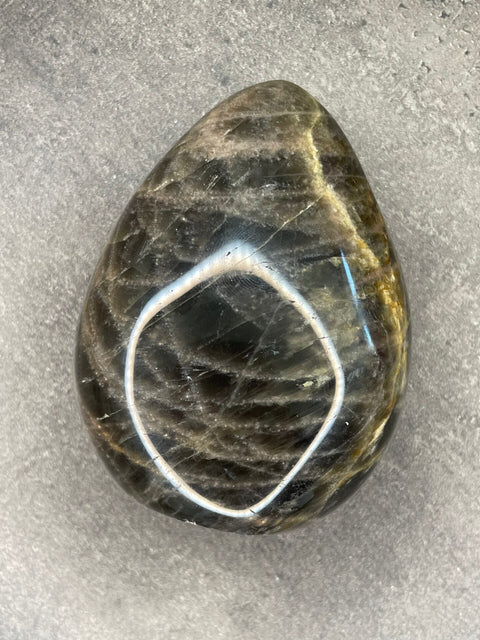 Schwarzer Mondstein - Freiform