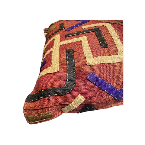 Coussin en tissu Kuba africain 60x60 (03)