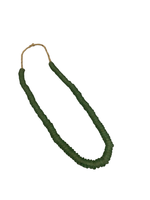 Ghanaische Glasperlenkette - Grün (84,3)