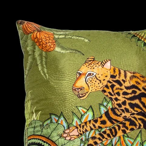 Ardmore- Kissenbezug aus Seide mit Cheetah Kings Forest Delta-Motiv