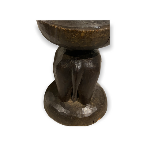 Tabouret Tonga - Vieux bison sculpté à la main (02)