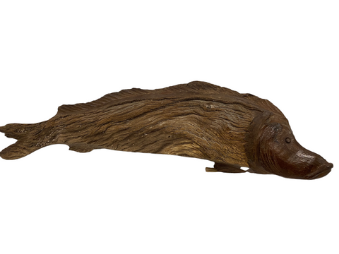 Handgeschnitzter Fisch aus Treibholz - (1301)