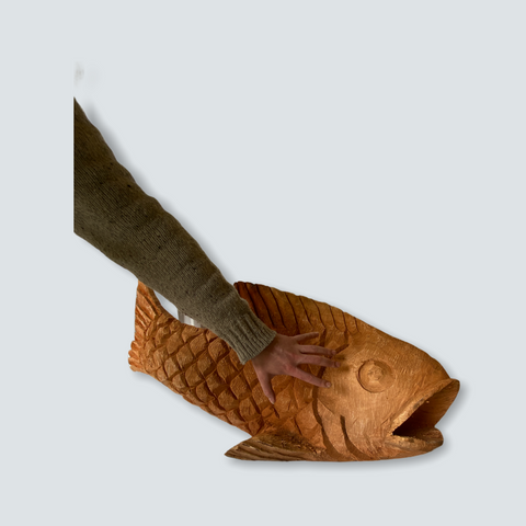 Mosambik, handgeschnitzte Fischskulptur - XL (01)