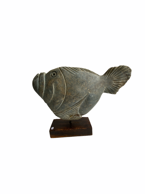 Steinfischskulptur - Simbabwe (07)