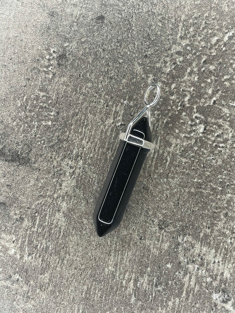 Schutzanhänger - Schwarzer Obsidian (Sterlingsilber)