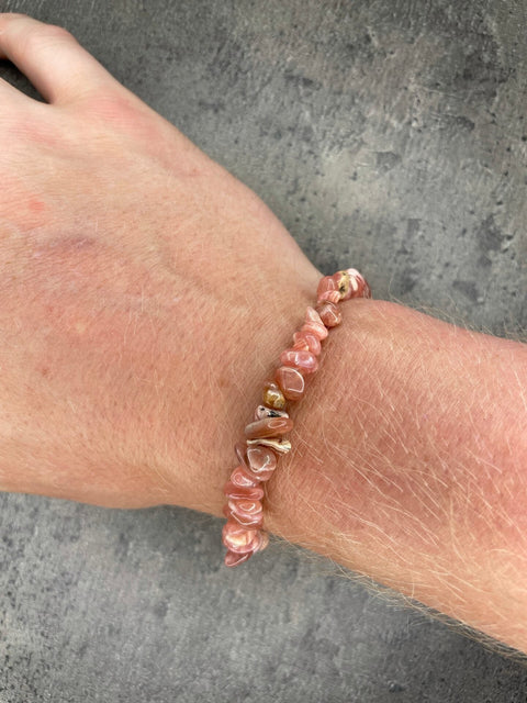 Rhodochrosit – Armband mit Kristallchips