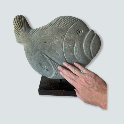 Sculpture de poisson en pierre - Zimbabwe (01) L