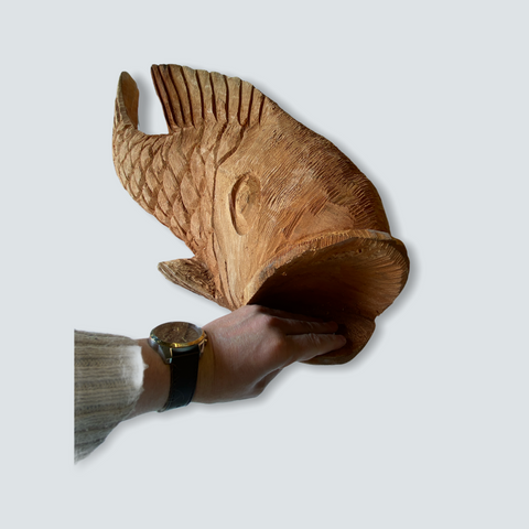 Mosambik, handgeschnitzte Fischskulptur - XL (01)
