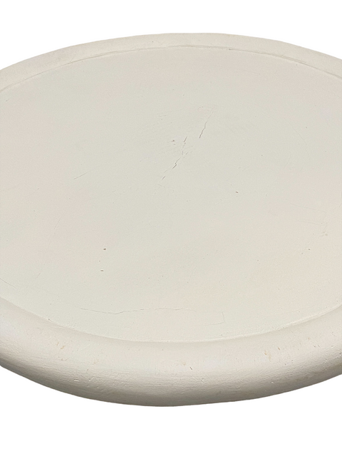 Tabouret/table Bamileke - Naturel et blanc (124,1) Grand