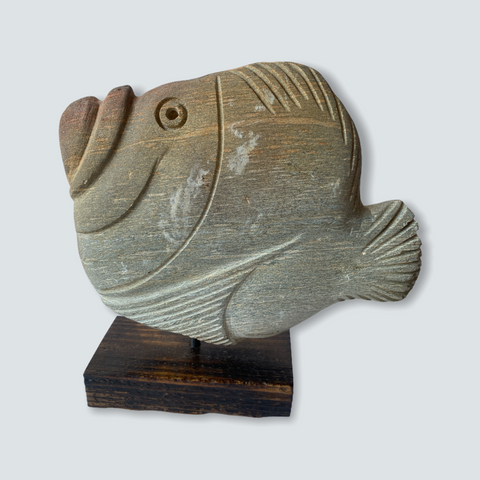 Stone Fish Sculpture - Zimbabwe (02) S