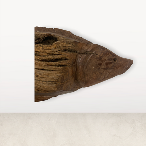 Handgeschnitzter Fisch aus Treibholz - (L11.10)