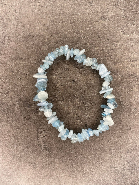 Aquamarin – Kristall-Chip-Armband