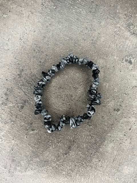 Schneeflockenobsidian - Splitterarmband