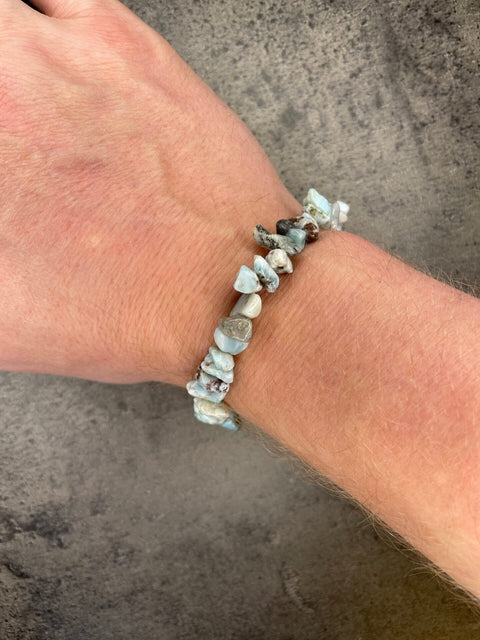 Larimar - Kristall-Chip-Armband