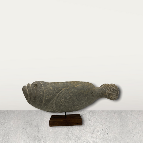 Steinfischskulptur - Simbabwe (35.1)
