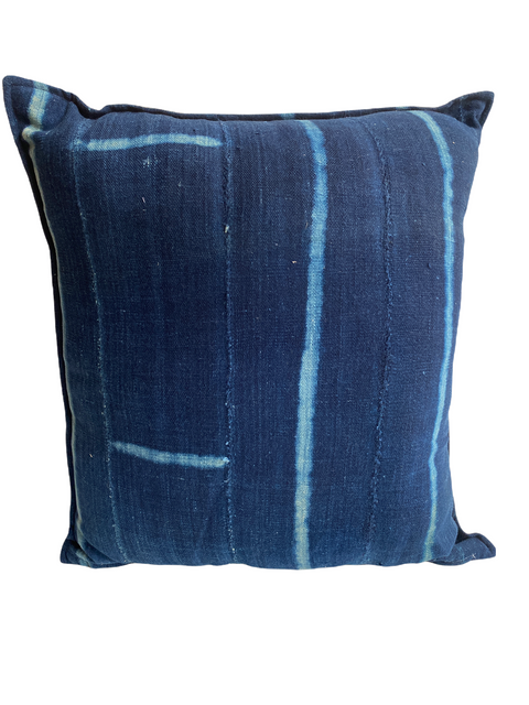 Indigo/Baule Stoffkissen 50x50cm