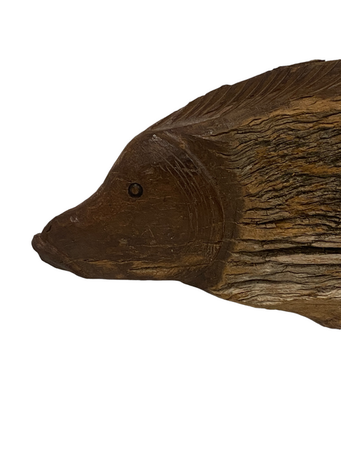 Handgeschnitzter Fisch aus Treibholz – (13,7) Groß