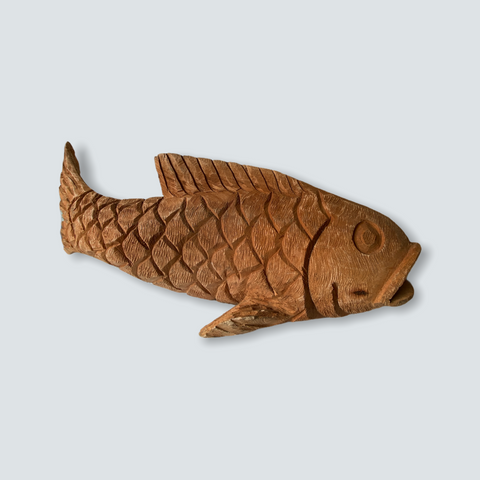 Mozambique hand carved Fish sculpture - L (02)