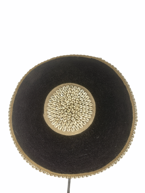 Kamerunischer Perlenschild - L - 50 cm Schwarz