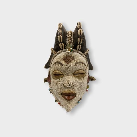 Punu-Maske - Perlenbesatz - Gabun (108,3)