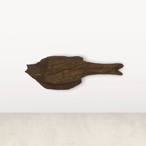 Handgeschnitzter Fisch aus Treibholz - (S01.5)