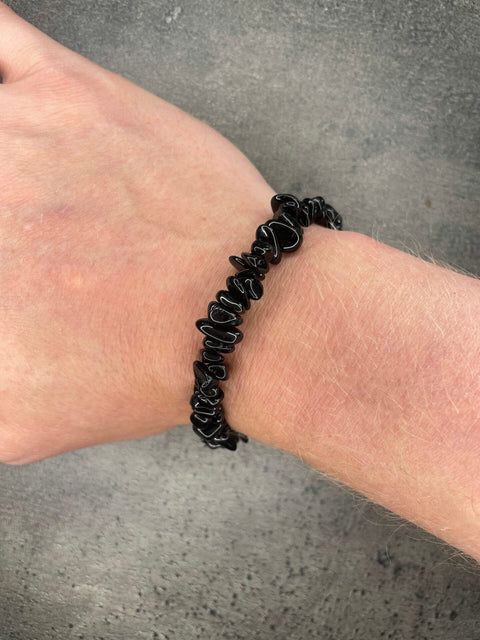 Schwarzer Turmalin - Splitterarmband