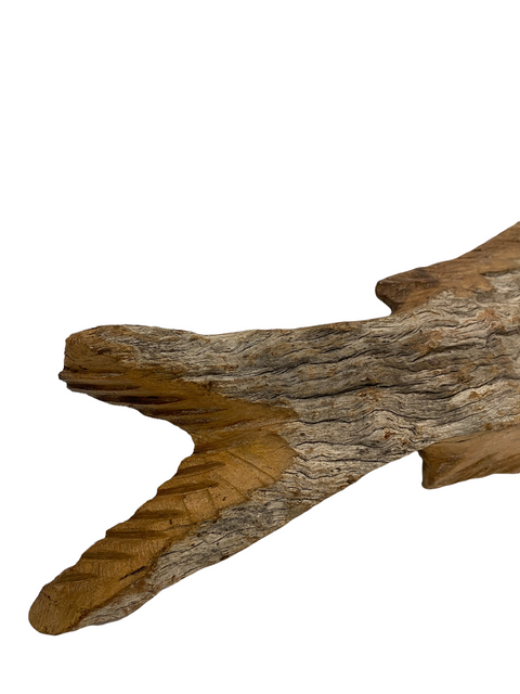 Poisson sculpté à la main dans du bois flotté - (1303)