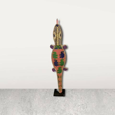 Yoruba-Perlenschärpe - Nigeria - Eidechse (06)