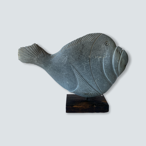 Steinfischskulptur - Simbabwe (08) XL