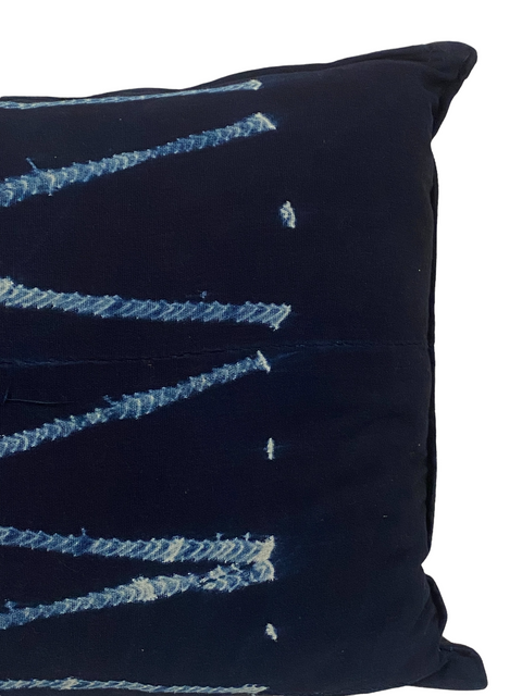 Indigo/Baule Stoffkissen - (115)