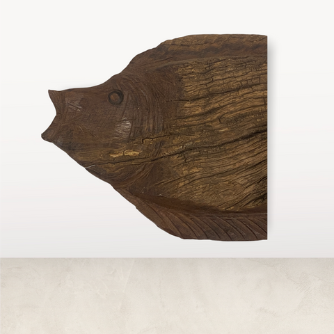 Handgeschnitzter Fisch aus Treibholz - (S01.5)