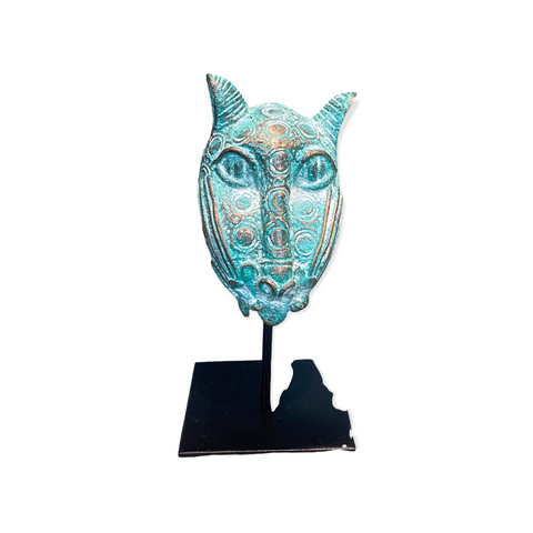 Benin-Leopardenskulptur - Bronze (7,03)