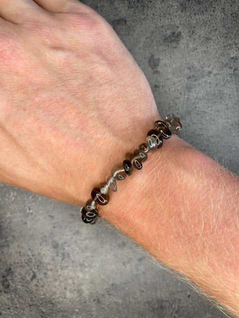 Rauchquarz - Armband aus Kristallchips