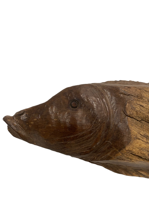 Poisson en bois flotté sculpté à la main - M (1203)
