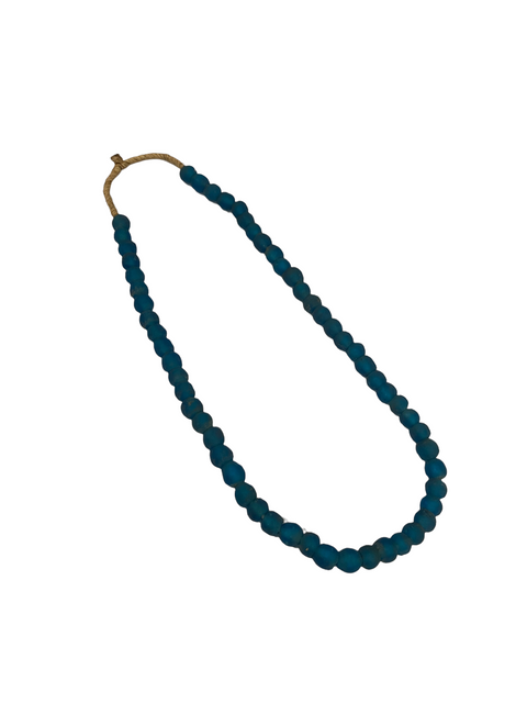 Ghanaische Glasperlenkette - blau (83,3)
