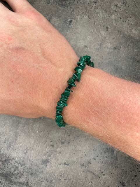 Malachit - Kristallchip-Armband