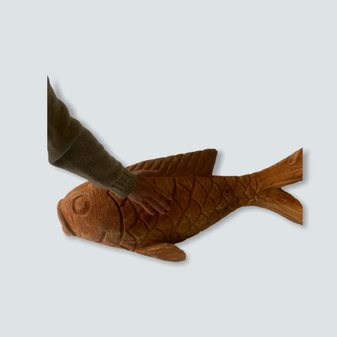 Mosambik, handgeschnitzte Fischskulptur - L (02)