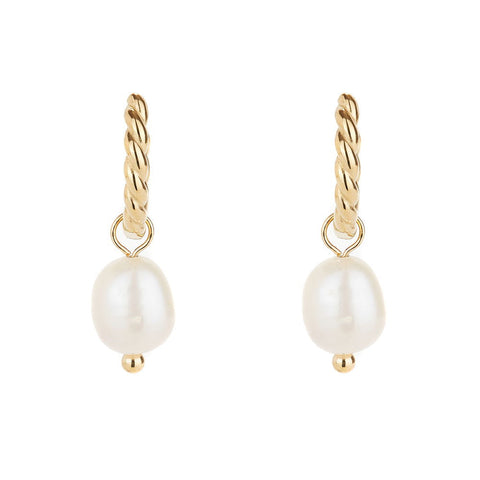 Gold Rope and Pearl Hoops