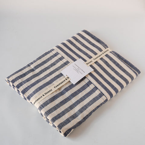 NEW WOVEN CLAY STRIPE TABLECLOTH – 100% Cotton