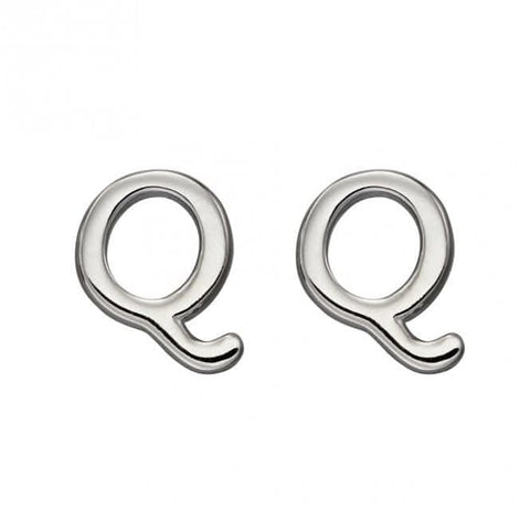 Ohrstecker aus Sterlingsilber mit dem Anfangsbuchstaben Q E6034