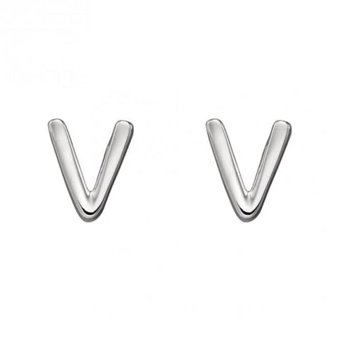 Ohrstecker aus Sterlingsilber mit dem Anfangsbuchstaben V E6039